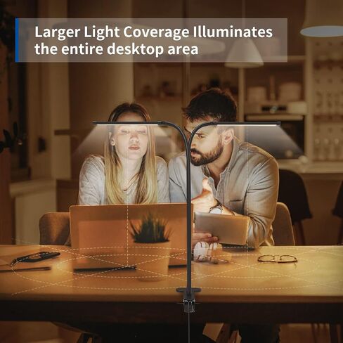 مصباح مكتب iZELL LED للمكتب المنزلي مع مشبك [77 مصباح LED و3 أوضاع ألوان و10 مستويات سطوع] أضواء كتب مرنة على شكل رقبة معقوفة، سهلة التركيب على لوح القراءة الأمامي in Kuwait