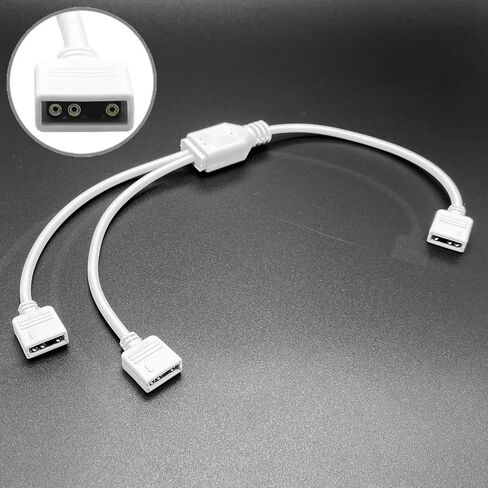 2-Pack 1-to-1 ARGB Extension Cable, White 5V 3-Pin Female to Female ARGB Addressable RGB Adapter Cable, ARGB LED Sync Cable for Extend PC Computer ARGB Fans Or ARGB LED Lights, 11.8 Inches in Kuwait
