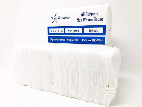 400 PCS (2 BX) 4"X4" Non-Woven 4-Ply Dental Medical Gauze Pad, Non-Sterile All Purpose Gauze Sponges, 4-Ply Cotton Filled Sponges Provide Maximum Absorption in Saudi Arabia