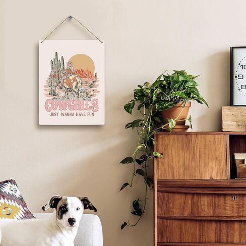 FUGWN Cowgirls Just Wanna Have Fun Cowgirl Wooden Signs 8x10, Western Wall Decor, Cowgirl Room Decor, Pink Western Decor, Western Room Decor, Preppy Wall Decor, Cowgirl Gifts in Saudi Arabia