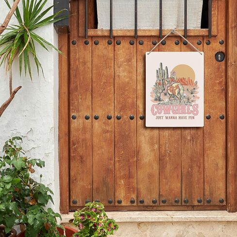 FUGWN Cowgirls Just Wanna Have Fun Cowgirl Wooden Signs 8x10, Western Wall Decor, Cowgirl Room Decor, Pink Western Decor, Western Room Decor, Preppy Wall Decor, Cowgirl Gifts in Saudi Arabia
