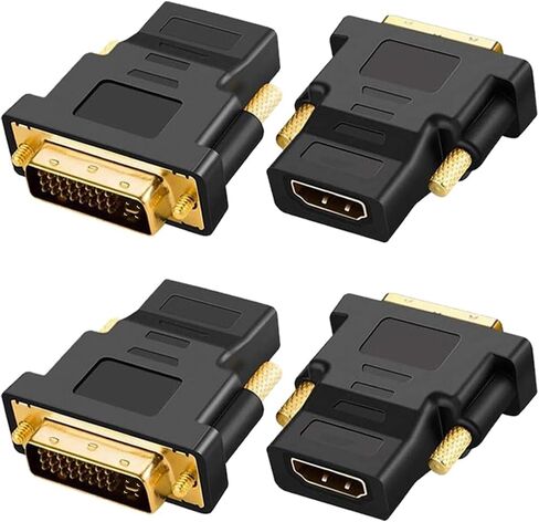 محول HDMI إلى DVI مطلي بالذهب، ذكر DVI ثنائي الاتجاه (24 + 1) إلى محول HDMI أنثى لجهاز العرض، HDTV، الكمبيوتر الشخصي، التلفزيون، لجهاز PS3، لجهاز PS4 (4 حزم) in Saudi Arabia