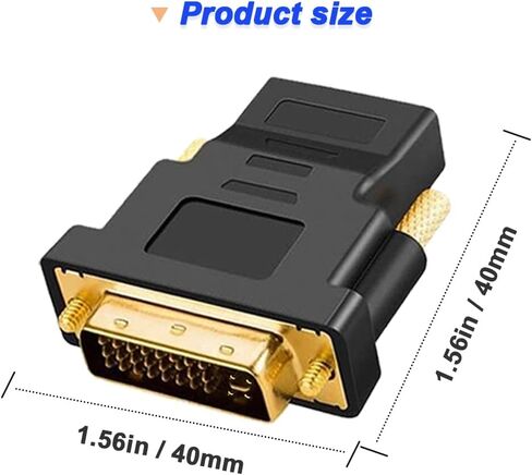 محول HDMI إلى DVI مطلي بالذهب، ذكر DVI ثنائي الاتجاه (24 + 1) إلى محول HDMI أنثى لجهاز العرض، HDTV، الكمبيوتر الشخصي، التلفزيون، لجهاز PS3، لجهاز PS4 (4 حزم) in Saudi Arabia