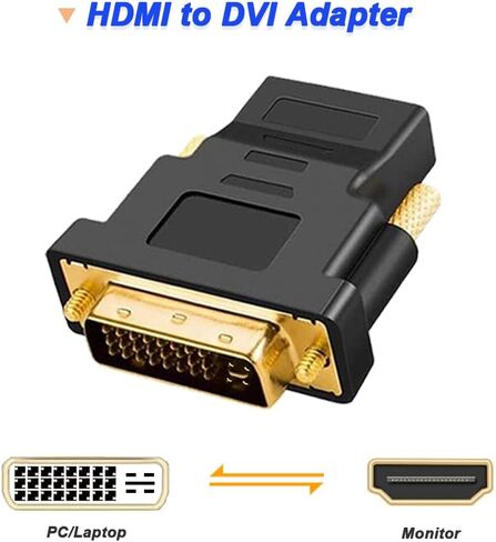 محول HDMI إلى DVI مطلي بالذهب، ذكر DVI ثنائي الاتجاه (24 + 1) إلى محول HDMI أنثى لجهاز العرض، HDTV، الكمبيوتر الشخصي، التلفزيون، لجهاز PS3، لجهاز PS4 (4 حزم) in Saudi Arabia