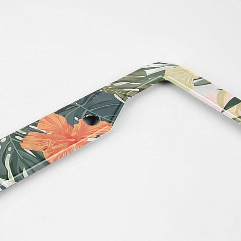 Beabes Hawaiian License Plate Frame Retro Tropical Car Frames, License Plates Holder， Leaves Hibiscus Flowers License Plate Cover Aluminum Metal Frames for Women Men Auto Decoration in Saudi Arabia