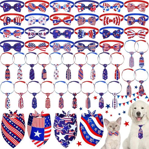 50 Pcs Halloween Dog Bow Tie Collar Set Includes 4 Dog Bandanas, 23 Pet Neckties, 23 Pet Costume Bow Ties, Adjustable Pumpkin Ghost Pattern Bow Tie for Dogs Cats in Saudi Arabia
