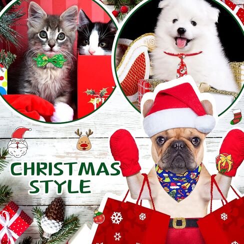 50 Pcs Halloween Dog Bow Tie Collar Set Includes 4 Dog Bandanas, 23 Pet Neckties, 23 Pet Costume Bow Ties, Adjustable Pumpkin Ghost Pattern Bow Tie for Dogs Cats in Saudi Arabia