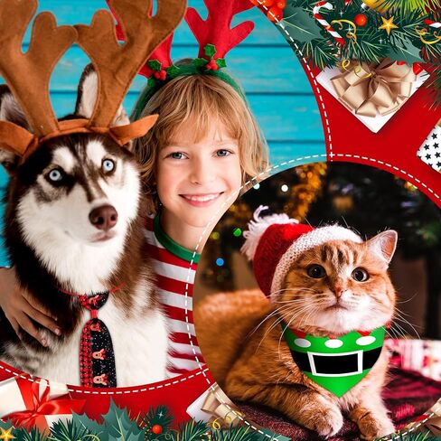 50 Pcs Halloween Dog Bow Tie Collar Set Includes 4 Dog Bandanas, 23 Pet Neckties, 23 Pet Costume Bow Ties, Adjustable Pumpkin Ghost Pattern Bow Tie for Dogs Cats in Saudi Arabia