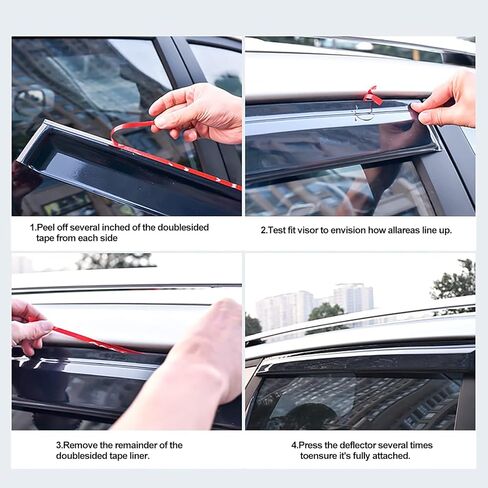4-Pcs Tape-on Side Window Window Visor Deflectors Rain Guards for Jeep Cherokee 2014-2023 Smoke Tinted Vent Deflector, Window Visor,94981 in Saudi Arabia