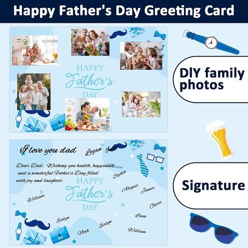 Happy Father's Day Card Jumbo Fathers Day Card with Envelope Big Fathers Day Card for Dad from Son or Daughter fathers day Express Your Love Signature Card greeting card Giant Shaped Jumbo Card Large 14 x 21.26 inch in Saudi Arabia