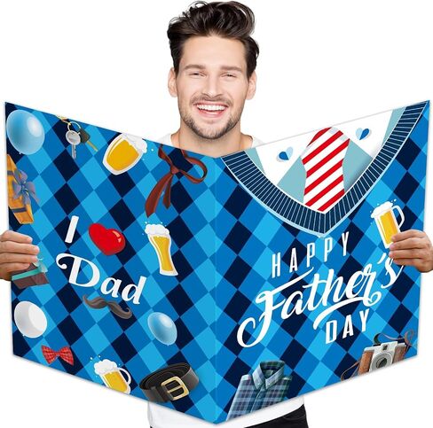 Happy Father's Day Card Jumbo Fathers Day Card with Envelope Big Fathers Day Card for Dad from Son or Daughter fathers day Express Your Love Signature Card greeting card Giant Shaped Jumbo Card Large 14 x 21.26 inch in Saudi Arabia