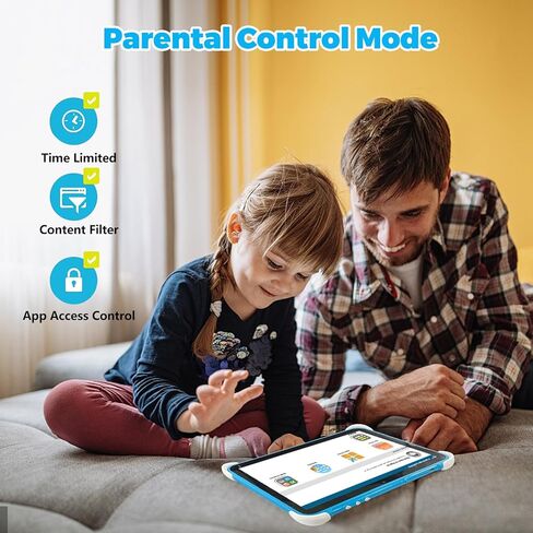 64GB 10.1 Inch Kids Tablet Android Tablet for Kids 2GB+64GB Toddler Tablet APP Preinstalled & Parent Control IWWA Kids Education Tablet with WiFi, Dual Camera, Bluetooth, Kid-Proof Case in Saudi Arabia