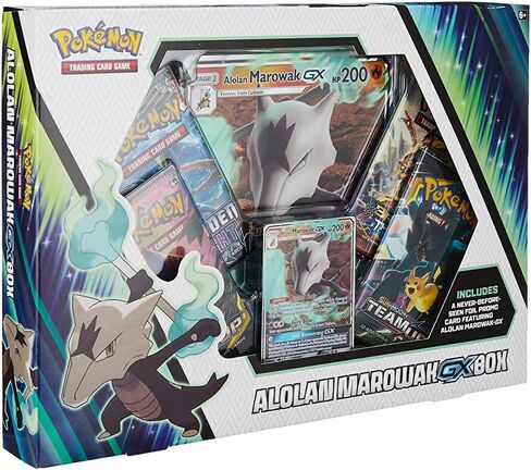بطاقات البوكيمون TCG: صندوق Alolan Marowak-Gx + 4 عبوات معززة + بطاقة ترويجية من رقائق معدنية + بطاقة من رقائق معدنية كبيرة الحجم in Saudi Arabia
