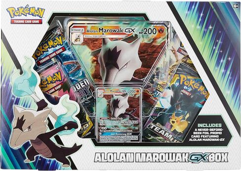 بطاقات البوكيمون TCG: صندوق Alolan Marowak-Gx + 4 عبوات معززة + بطاقة ترويجية من رقائق معدنية + بطاقة من رقائق معدنية كبيرة الحجم in Saudi Arabia