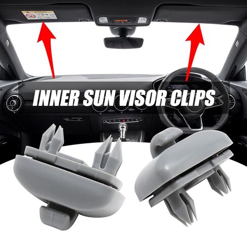 2 Pcs Interior Sun Visor Clips Replacement for Audi A1 A3 A4 A5 Q3 Q5 S3 S4 S5 TT, Base Makeup Mirror Fixing Bracket Parts # 8E0 857 562 in Saudi Arabia