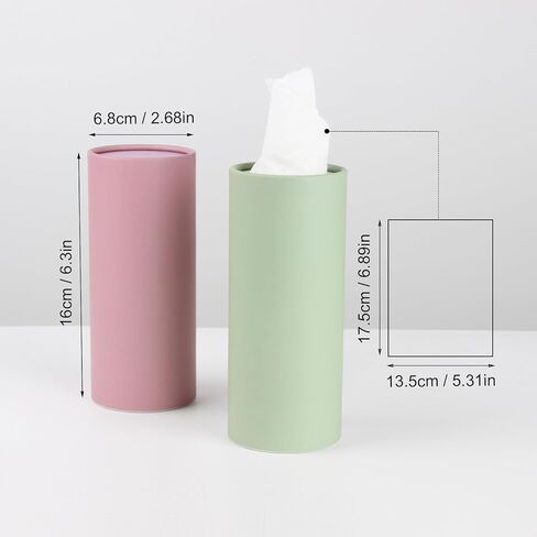 علبة مناديل سيارة دائرية مكونة من 8 عبوات، حامل مناديل السيارة مع مجموعة مناديل الوجه، حامل مناسب لحامل أكواب السيارة، صندوق مناديل صغير للاستخدام المنزلي، مناسب للسيارة والحمام والمكتب in Kuwait