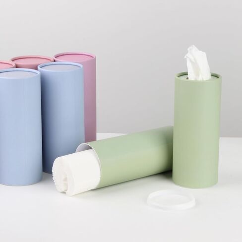 علبة مناديل سيارة دائرية مكونة من 8 عبوات، حامل مناديل السيارة مع مجموعة مناديل الوجه، حامل مناسب لحامل أكواب السيارة، صندوق مناديل صغير للاستخدام المنزلي، مناسب للسيارة والحمام والمكتب in Kuwait