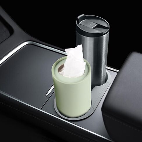 علبة مناديل سيارة دائرية مكونة من 8 عبوات، حامل مناديل السيارة مع مجموعة مناديل الوجه، حامل مناسب لحامل أكواب السيارة، صندوق مناديل صغير للاستخدام المنزلي، مناسب للسيارة والحمام والمكتب in Kuwait