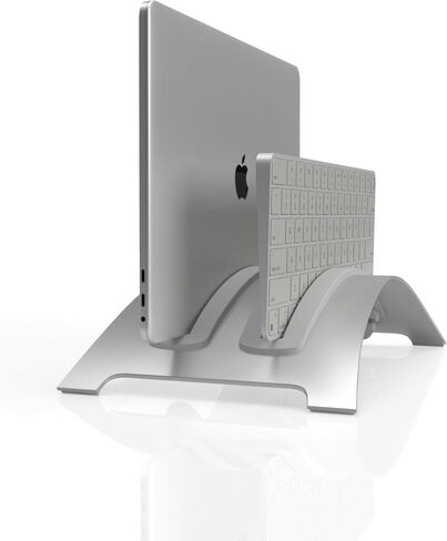 | حامل DualBridgeStand لجهاز MacBook وiPad | حامل مكتب كمبيوتر محمول عمودي من الألومنيوم (فضي) in Kuwait
