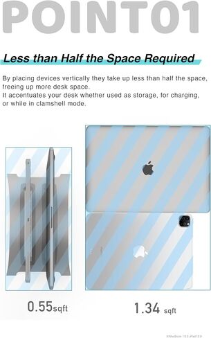 | حامل DualBridgeStand لجهاز MacBook وiPad | حامل مكتب كمبيوتر محمول عمودي من الألومنيوم (فضي) in Kuwait