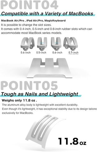 | حامل DualBridgeStand لجهاز MacBook وiPad | حامل مكتب كمبيوتر محمول عمودي من الألومنيوم (فضي) in Kuwait