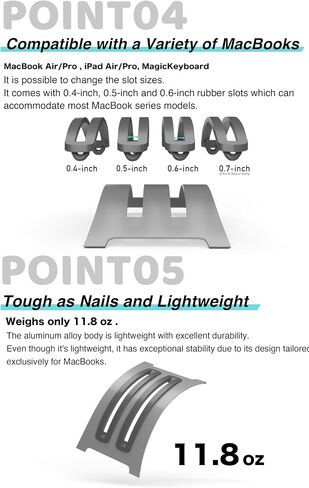 | حامل DualBridgeStand لجهاز MacBook وiPad | حامل مكتب كمبيوتر محمول عمودي من الألومنيوم (فضي) in Kuwait