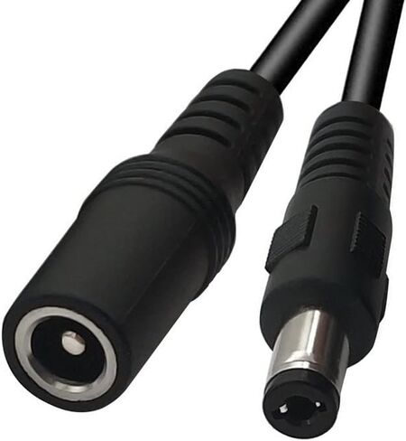12V DC Extension Cord,LONNKY 5.5mm x 2.1mm Male to Female DC Power Extension Cable, Extension Cord for Security Camera, Length up to 33FT/10M,2-Pack,Black in Saudi Arabia