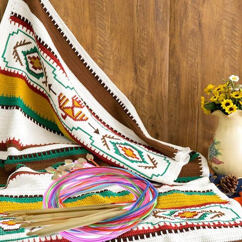 مجموعة خطافات كروشيه تونسية 23 قطعة مع 12 قطعة خطافات كروشيه من الخيزران 3-10 ملم و11 قطعة 2-8 ملم مجموعة إبر الحياكة المصنوعة من الألومنيوم الأفغاني مثالية للمشروعات الكبيرة in Kuwait