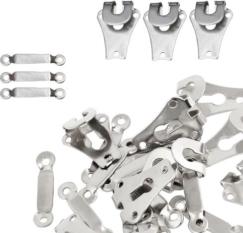 خطاف وقضيب بنطلون فضي مقاس 9 مم من Trimming Shop، مخيط على إغلاق العين لإصلاح السراويل والتنانير والملابس العصرية ومشروع الفنون والحرف اليدوية - زوجان in Kuwait