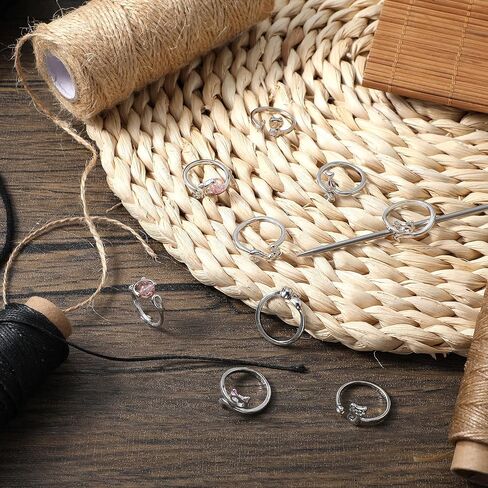 9 Pcs Crochet Ring for Finger Adjustable Knitting Crochet Tension Loop Accessories Metal Yarn Guide Finger Holder Rings for DIY Crafts, Knitting & Crochet Supplies in Saudi Arabia