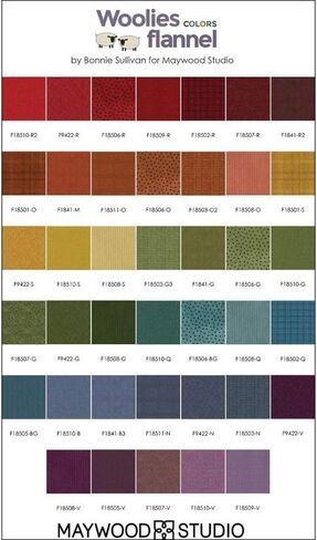بوني سوليفان Woolies Flannel Colors Vol. 2 مجموعة ساحرة 42 مربعًا مقاس 5 بوصات من Maywood Studio in Kuwait