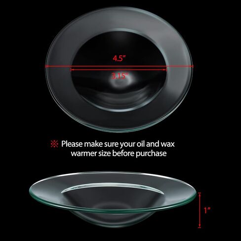 Replacement Oil Warmer Dish Round Glass Dish Wax Melt Candle Warmer Bowl Plate Lid Tray for Aroma Therapy Lamp Electric Lamps Oil and Tart Warmers (4 Pieces,4.5 Inches) in Saudi Arabia