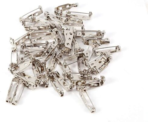 Safety Rolling Catch Brooch,50Pcs Bar Pins Brooch Lock Back Safety Catch Rolling DIY Craft 20/25/32/38mm (32mm) in Saudi Arabia