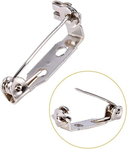 Safety Rolling Catch Brooch,50Pcs Bar Pins Brooch Lock Back Safety Catch Rolling DIY Craft 20/25/32/38mm (32mm) in Saudi Arabia