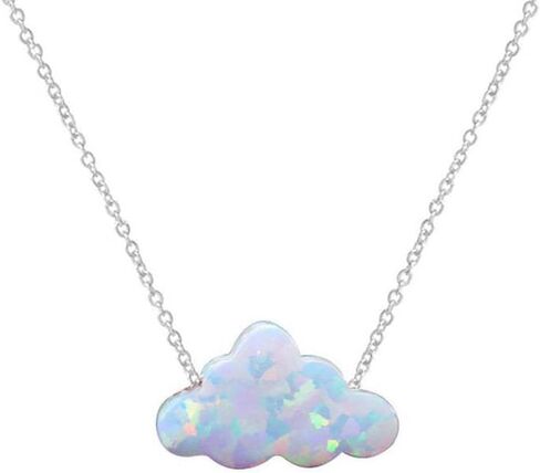 JczR.Y Opal Necklace Resin Cloud Necklace for Women Blue White Cloud Pendant Necklace Tiny Imitation Opal Necklace Clavicle Chain Holiday Gift Jewelry in Kuwait