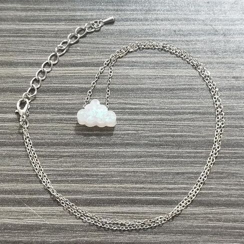 JczR.Y Opal Necklace Resin Cloud Necklace for Women Blue White Cloud Pendant Necklace Tiny Imitation Opal Necklace Clavicle Chain Holiday Gift Jewelry in Kuwait