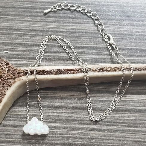 JczR.Y Opal Necklace Resin Cloud Necklace for Women Blue White Cloud Pendant Necklace Tiny Imitation Opal Necklace Clavicle Chain Holiday Gift Jewelry in Kuwait