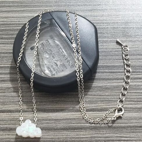 JczR.Y Opal Necklace Resin Cloud Necklace for Women Blue White Cloud Pendant Necklace Tiny Imitation Opal Necklace Clavicle Chain Holiday Gift Jewelry in Kuwait