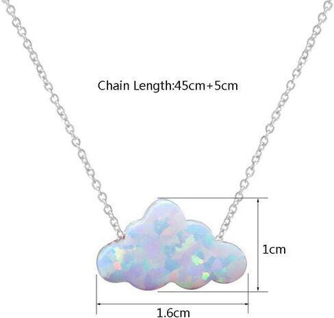 JczR.Y Opal Necklace Resin Cloud Necklace for Women Blue White Cloud Pendant Necklace Tiny Imitation Opal Necklace Clavicle Chain Holiday Gift Jewelry in Kuwait