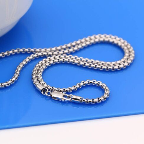 Italy Design 925 Sterling Silver Necklace Men & Women 3MM Square Rolo Link Round Box Chain Chokers 18" 20" 22" 24" 26" 28" Jewelry in Saudi Arabia