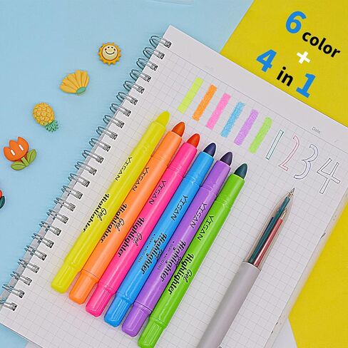 أقلام تمييز وأقلام الكتاب المقدس من YISAN لا تنزف، لوازم دراسة الكتاب المقدس، 6 أقلام تحديد هلامية وقلم متعدد الألوان لليوميات، أقلام التحديد الجافة، 70603 in Kuwait