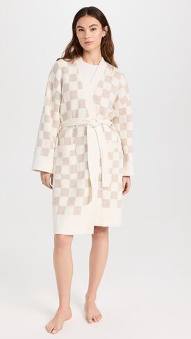 Barefoot Dreams Women's CozyCotton Checkered Robe in Saudi Arabia