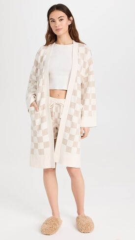 Barefoot Dreams Women's CozyCotton Checkered Robe in Saudi Arabia