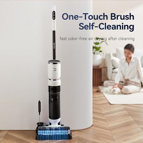 W10 16KPA Cordless Wet Dry Vacuum Cleaner with Self Cleaning, Vacuum and Mop, All in One Low Noise Mop Vacuum Cleaner with Dual Sided Cleaning for Hard Floor, Area Rugs, 8.8 lbs in Saudi Arabia