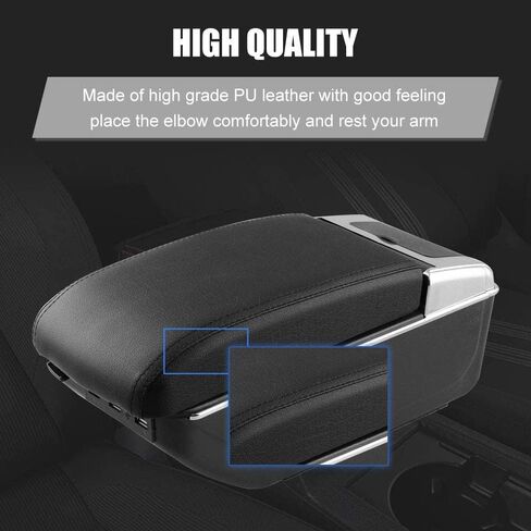 صندوق مسند الذراع لسيارة Toyota bB Scion xB 2004 2005 2006 وحدة تحكم مركزية أمامية مزدوجة الطبقة جلد أسود مع شحن 7 منافذ USB in Kuwait