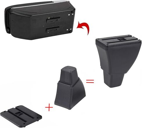 صندوق مسند الذراع لسيارة Toyota bB Scion xB 2004 2005 2006 وحدة تحكم مركزية أمامية مزدوجة الطبقة جلد أسود مع شحن 7 منافذ USB in Kuwait