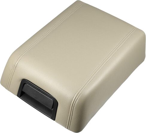 X AUTOHAUX سيارة مركز وحدة التحكم غطاء مسند الذراع غطاء صندوق المقعد حامي لفورد F-150 2004-2008 مسند الذراع غطاء الوسادة فو الجلود البيج in Saudi Arabia