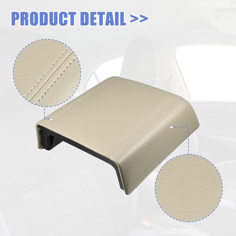 X AUTOHAUX سيارة مركز وحدة التحكم غطاء مسند الذراع غطاء صندوق المقعد حامي لفورد F-150 2004-2008 مسند الذراع غطاء الوسادة فو الجلود البيج in Saudi Arabia