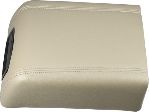 X AUTOHAUX سيارة مركز وحدة التحكم غطاء مسند الذراع غطاء صندوق المقعد حامي لفورد F-150 2004-2008 مسند الذراع غطاء الوسادة فو الجلود البيج in Saudi Arabia