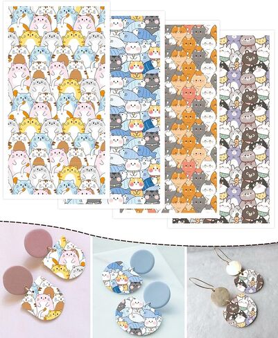 Puocaon Dinosaur Transfer Paper for Polymer Clay, 20 Pcs Cute Dino Clay Transfer Paper for Polymer Clay Earrings, Baby Dino Brachiosaurus Stegosaurus Transfer Paper for Polymer Clay Jewelry Making in Saudi Arabia
